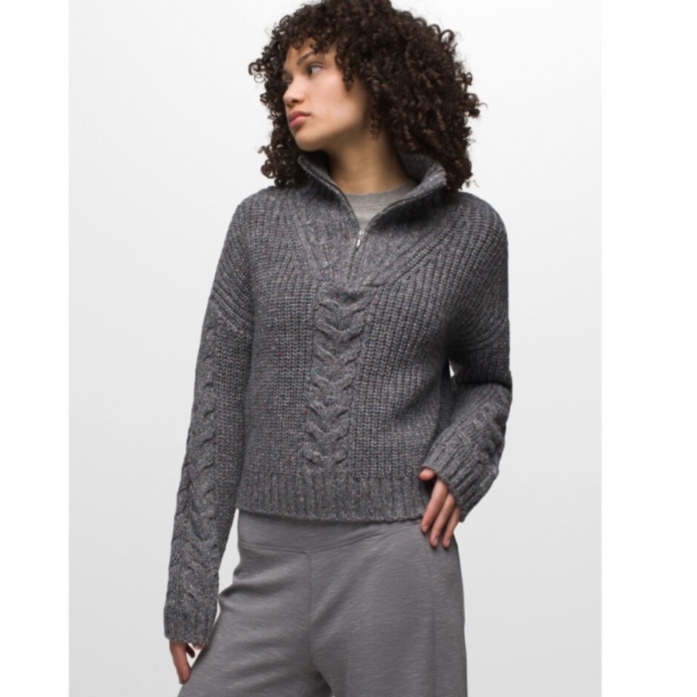 Prana Laurel Creek Cable Knit Quarter Zip Sweater